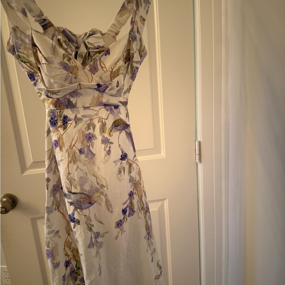 Zimmermann Purple and Blue Off the Shoulder Maxi Dress